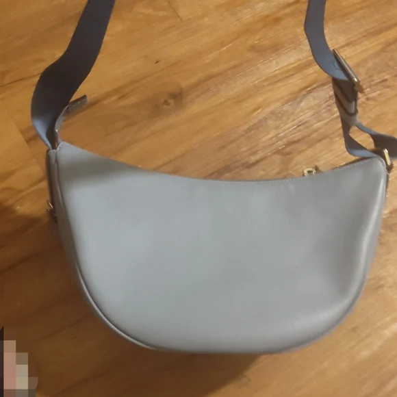 Coach Pace Baby Blue Hobo Bag Logo Strap Crosbody Silver Tone Stage Coach EUC - Picture 4 of 11